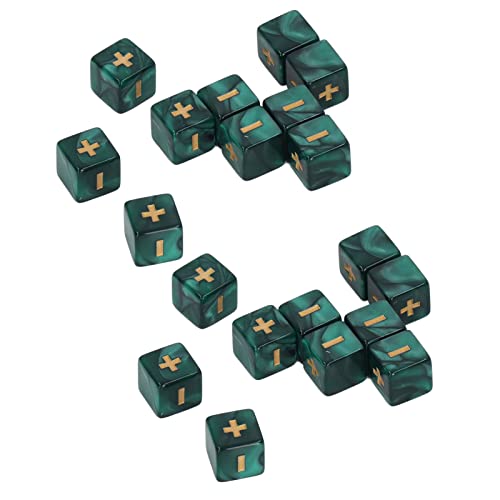 NIZUUONE 16mm Math -Würfel Set 20 Prozent Gravierter Betrieb Würfel mit Plus Minus Schildern für Klassenzimmer Unterrichten zu Hause Lernfamilienspiele (Green) von NIZUUONE
