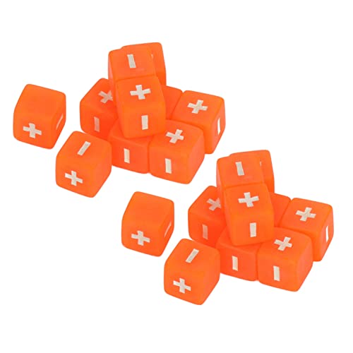 NIZUUONE 16mm Math -Würfel Set 20 Prozent Gravierter Betrieb Würfel mit Plus Minus Schildern für Klassenzimmer Unterrichten zu Hause Lernfamilienspiele (ORANGE) von NIZUUONE