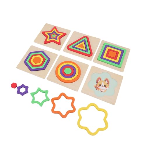 NIZUUONE 3D -Form -Rätsel für Holz Geometrische Form Passende Spielzeug 6 Lebendige Farben Basswood Learning Toy für Kleinkinder mit 15 X 15 cm Board für Frühe Bildung NIZUUONE 3D -Form -Rätsel für Holz Geometrische Form Passende Spielzeug 6 Lebendige Farben Basswood Learning Toy für Kleinkinder mit 15 X 15 cm Board für Frühe Bildung von NIZUUONE