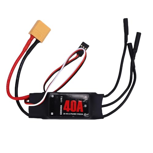 NIZUUONE 40A Bürstenloser ESC, 2-3S 5V 3A BEC Elektrische Geschwindigkeitsregler mit Hochstromausgang Schnelles Reaktion für RC -Ebene -Drohnen -Multi -Achse -Flugzeuge Fixierter Flügel NIZUUONE 40A Bürstenloser ESC, 2-3S 5V 3A BEC Elektrische Geschwindigkeitsregler mit Hochstromausgang Schnelles Reaktion für RC -Ebene -Drohnen -Multi -Achse -Flugzeuge Fixierter Flügel von NIZUUONE