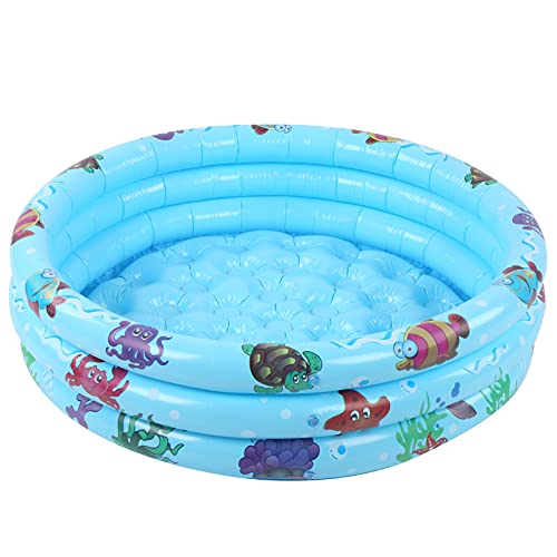 NIZUUONE Aufblasbares Schwimmbad Kiddie Paddeln Pool für Im Innenbereich Außen Tragbares Blaues PVC Dickes Material Schnelles Inflation Superweiche Barriere für Badezimmer Strand See (120 cm) von NIZUUONE