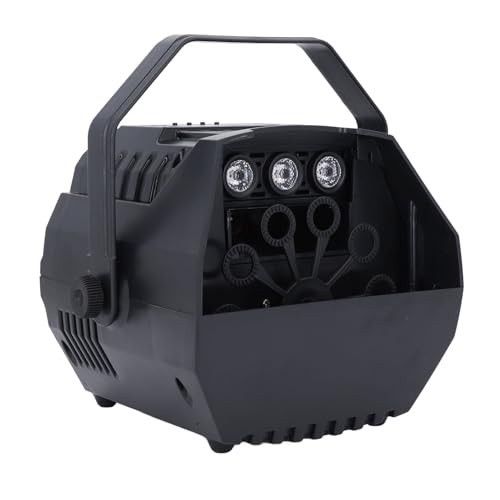 NIZUUONE Bubble RGB Light Stage Maker Bubble Baber Gebläse auf Hoher Ausgang für Buiten Hochzeitsfeier, Schwarzer Kunststoff 590 Ml Kapazität (EU-Stecker) von NIZUUONE
