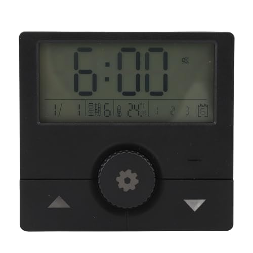 NIZUUONE Digitale Ankündigung Clocco mit Trendiger Display und 3 Alarmeinstellungen, Elegante LED -Uhr für EIN Büro Im Wohnzimmer Schlafzimmer (Black) von NIZUUONE