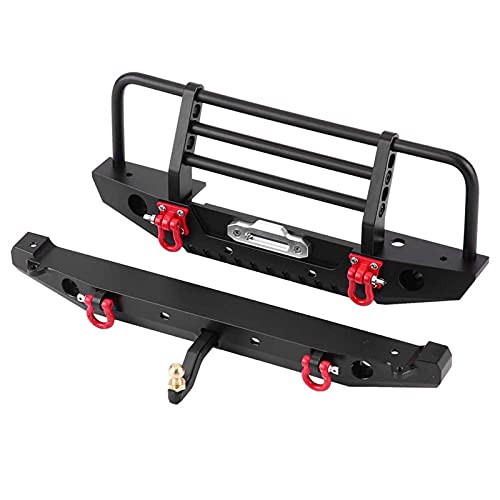 NIZUUONE Feine Metall Stoßfänger mit LED -Leuchten für Traxxax -4 Addition des Vergnügens an den Betrieb für SCX10II 90046 1/10 Auto RC [Burma vor RC Autos, Bursters Hinten für] [Metal] von NIZUUONE