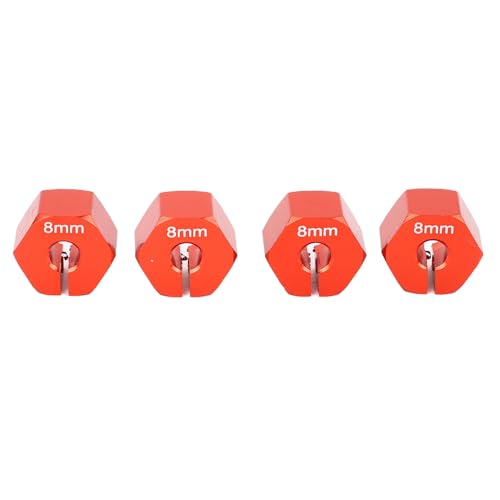 NIZUUONE Hex-Rad-Hub-Adapter 8mm Aluminiumlegierung RC Radadapter 4-teiliges Set mit 4,0 Mm Loch für Scx10 CC01 Wraith Crawler und Trail Driving (Rot) von NIZUUONE