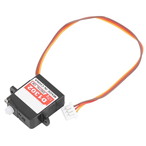 NIZUUONE Hoch Drehmoment D1302 Mini Digitales Ersatzteile Zubehör für Feste Flügelflugzeuge, Mini Digitales Servo für Feste Flügelflugzeuge, Kunststoff Schwarz (JS1.25-Stecker) von NIZUUONE
