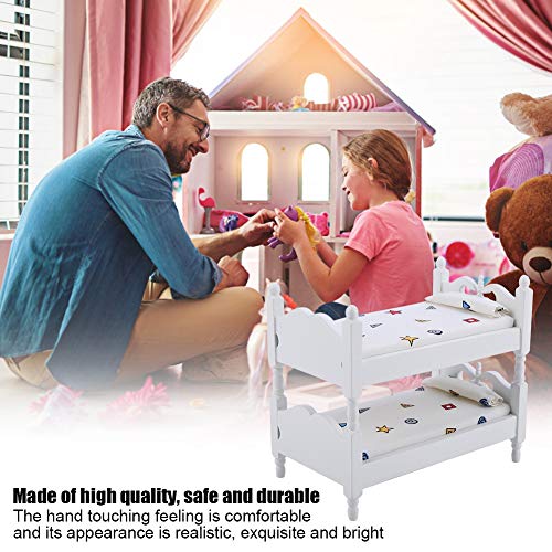NIZUUONE Holzbettspielzeug für Holzpuppenbett für 1/12 Puppenhaus und Puppe, Exquisites und Leuchtend Rosa, Entwickeln die Kognitiven Fähigkeiten von Kindern (Farbenfrohe Geometrie) von NIZUUONE