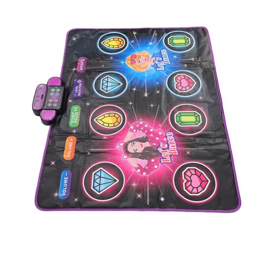 NIZUUONE Kids Dance Matte mit Lichter 2 Spielermodus Elektronischer Tanzpad für Mädchen Im Alter von 3 Bis 12 Jahren mit 6 Spielmodi Tanzmusik Playmat Interactive Game Toy von NIZUUONE