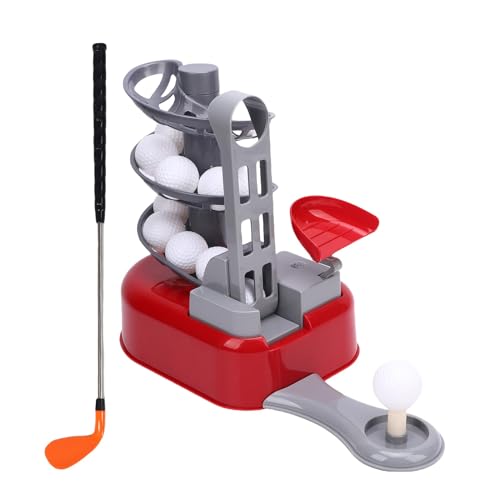 NIZUUONE Kleinkind Indoor Club Ball Game Set, Modular Foot Strike Design Golfball mit Schneller Versammlung für Garten oder Innenspaß (Rot) von NIZUUONE