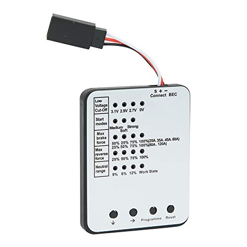 NIZUUONE Langlebige LED -Programmbox mit Niedrigem Spannungsschutz, Ideal für Bürstenlose ESC, für RC -Autofärben (Schwarz-Weiss) von NIZUUONE