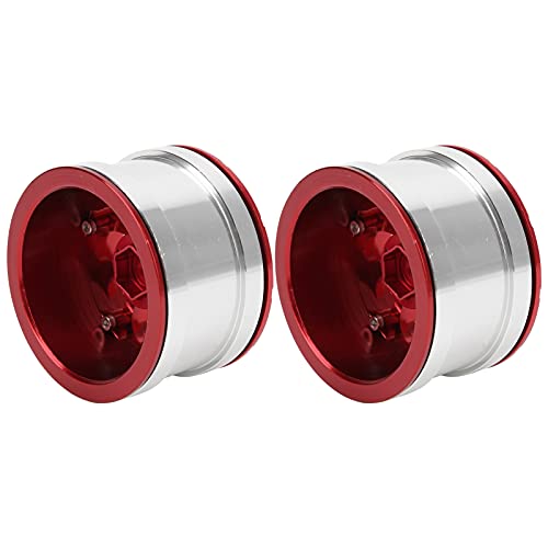 NIZUUONE Metall-Beadlock-Felgen für 1/1 RC-Car, Beadlock-Felgen für 1/1 RC-Autos, Beadlock-Felgen für 1/1 RC-Cars, Nicht Klebende Felgen für 1/1 RC-Crawler-Autos (Rot) von NIZUUONE