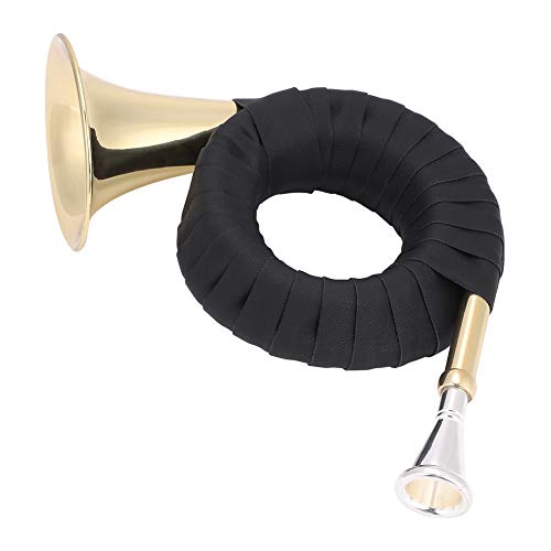 NIZUUONE Mini Messing BB Horn Micro French Horn Messing Instrument mit Samtbeutel Saubere Stoffhalterung Tragbarer Leichter Grip Professional Materialien Reiner Ton für Musikliebhaber von NIZUUONE