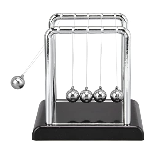 NIZUUONE Newtons Cradleball -Spielzeug, Balanceball Physics Science Metal Office Games Desktop Dekoration Spielzeugspiele Accessoires (Black Bottom (#2) von NIZUUONE