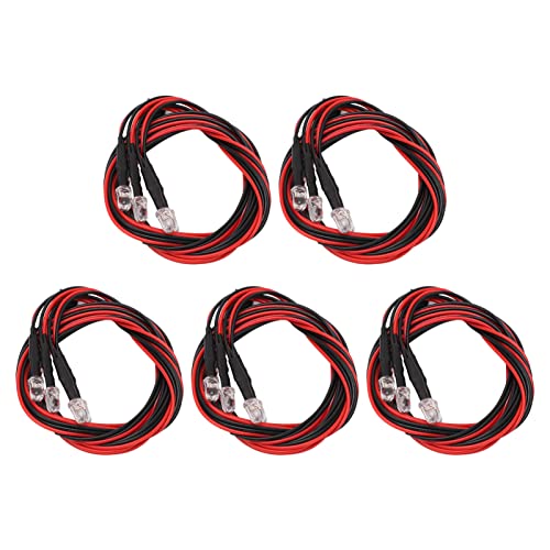 NIZUUONE RC -Auto -LED Licht 4 LED Fernbedienungslichtkit für RC Autos mit 4 Hohen Helligkeitslampenperlen Weißes Rotes Licht für HSP Redcat Axial SCX10 D90 HPI von NIZUUONE