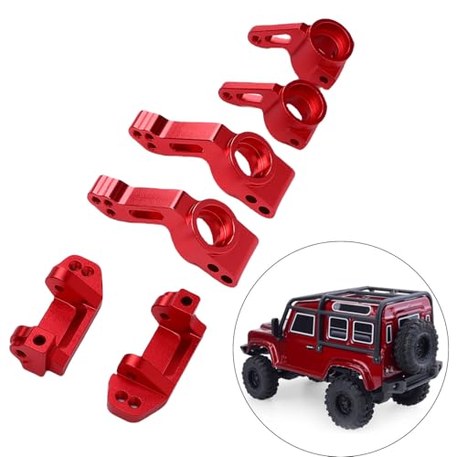 NIZUUONE RC-Auto-Lenksteine Vorderrad-Stangen-Achs Träger Kit Aluminium Legierung Ersatz für Slash 2WD RC Autoteile (Rot) von NIZUUONE