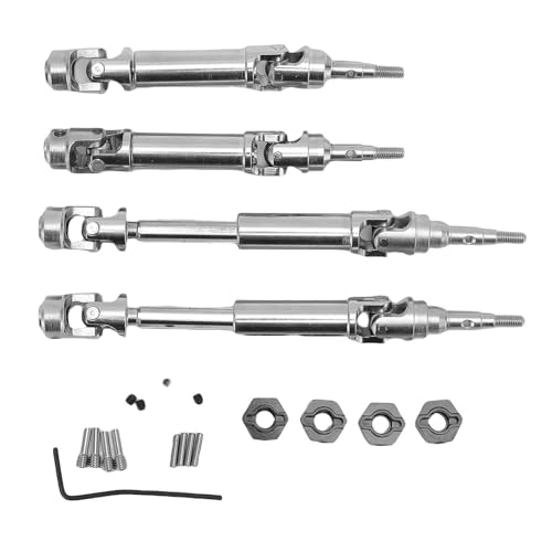 NIZUUONE RC -Autoantriebswelle, CVD -Achse Vordere CVD -Antriebswellen Set Metallersatz für die Fiesta St Rally 1/10 4x4 Bürstenloser RC -Auto mit Schrauben und Sechskantschlüssel Haltbares (Silver) von NIZUUONE