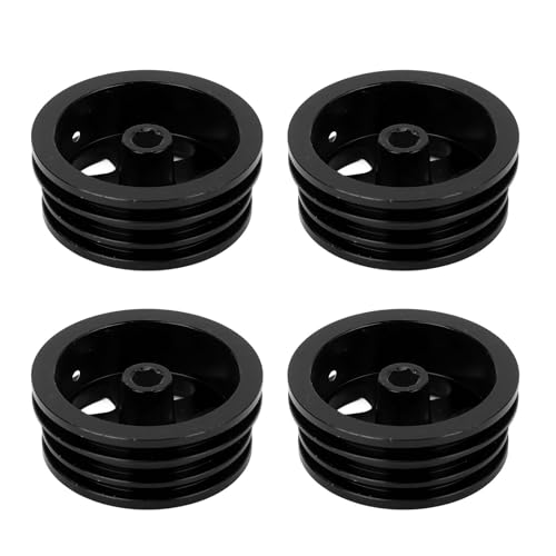 NIZUUONE RC Car Wheel Rim Off Road Wheel Hub RC Crawler Truck Premium Aluminiumlegierung 4pcs für MN82 LC79 mit Robustem Stabilem Leistungsstildesign (Black) von NIZUUONE