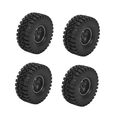 NIZUUONE RC Crawler Reifen 1,9 Zoll Langlebige Gummireifen mit Aluminiumlegierungsfelge SCX10 1 10 Autos (Silbrig Weiß) von NIZUUONE