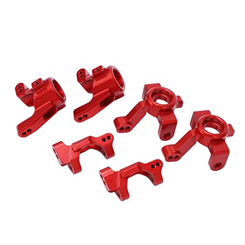 NIZUUONE RC -Lenkungsgruppen - Set Aluminiumlegierung RC Autolenkungskit für Latrax Teton 1/18 mit Präzisem Lager Leichter Design (Rot) von NIZUUONE