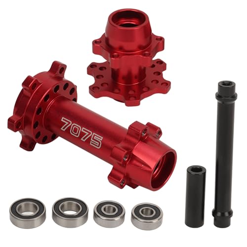 NIZUUONE RC-Motorrad-Rad-Sechskantnaben, Aluminium-Vorder-Hinterrad-Sechskantnabe für LOSI 1/4 Promoto MX Elektromotorrad-Modifikations-Upgrade (Rot) von NIZUUONE