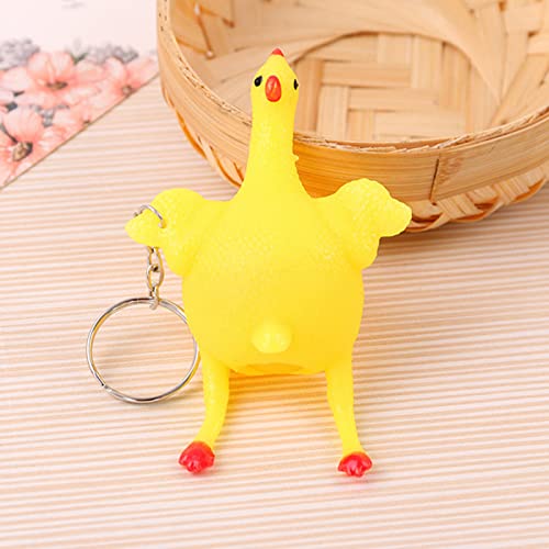 NIZUUONE Stress Relief Toy Huhn für Niedliche Kettenkette des Kettenschlüsselhalters Weicher Gummi für von NIZUUONE