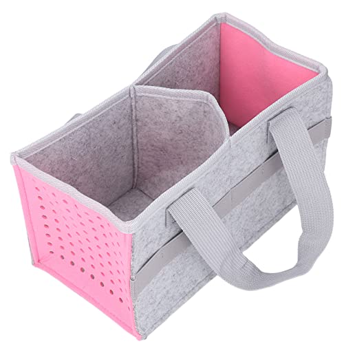 NIZUUONE Toniebox Carrying Box/Cover Toniebox Reisetasche Storage Beutel Langable Schutzfilzmaterial Faltbares Design mit Ausgehöhlter Seite für Musikspiel und 6 Elastische Gurte für (PINK) von NIZUUONE