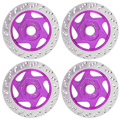 NIZUUONE Universeller RC-Car-Bremsscheiben-Metall-Sechskant-Adapter aus Aluminiumlegierung für 1/10 Ferngesteuerte Autos, 4er-Set (Purple) von NIZUUONE