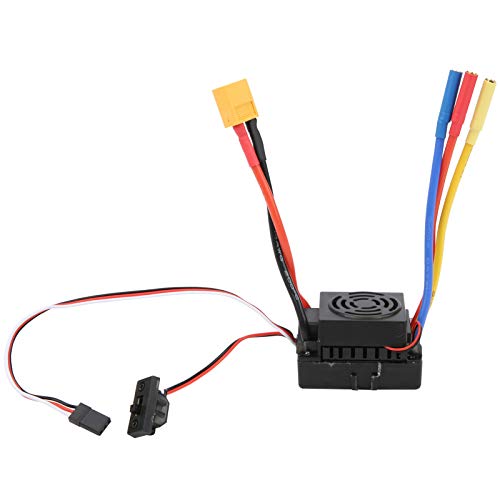 NIZUUONE wasserdichte Bürstenlose 60A ESC Elektrische Geschwindigkeit Controller für SCX10 1/10 RC -Automodell, Verbesserte Gasreaktion, Rennen für Alle Umstände, Schwarz (XT60) von NIZUUONE
