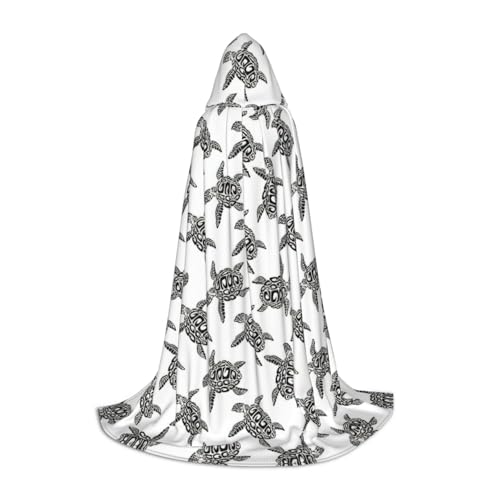 Kapuzenumhang mit Tiermotiv, Meeresschildkröten, Teenager, Kinder und Erwachsene, Zauberer, Gothic, Karneval, Halloween, Cosplay von NImongt