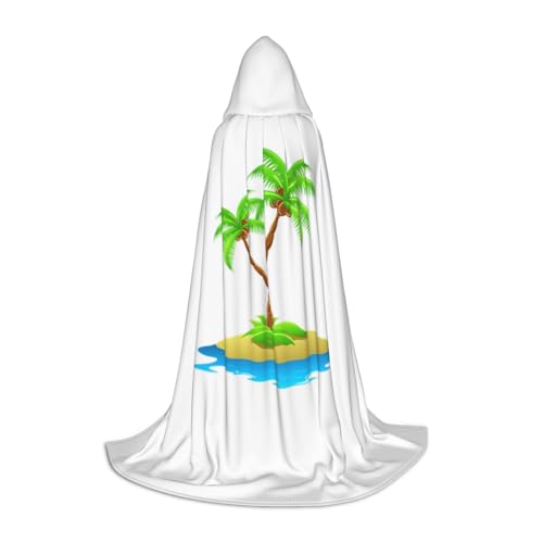 NImongt 3D-Palmen-Druck, Teenager, Kinder und Erwachsene, Kapuzenumhang, Zauberer, Gothic, Robe, Karneval, Halloween, Cosplay von NImongt