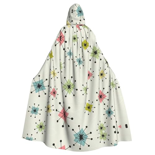 NImongt Atomic Stars Retro-Muster Druck Halloween Kapuze bequemer Umhang Erwachsene volle Länge für mittelalterliche Cosplay-Kostüme von NImongt
