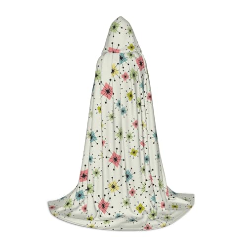 NImongt Atomic Stars Retro-Muster Druck Teenager Kinder und Erwachsene Kapuzenumhang Zauberer Gothic Robe Karneval Halloween Cosplay NImongt Atomic Stars Retro-Muster Druck Teenager Kinder und Erwachsene Kapuzenumhang Zauberer Gothic Robe Karneval Halloween Cosplay von NImongt