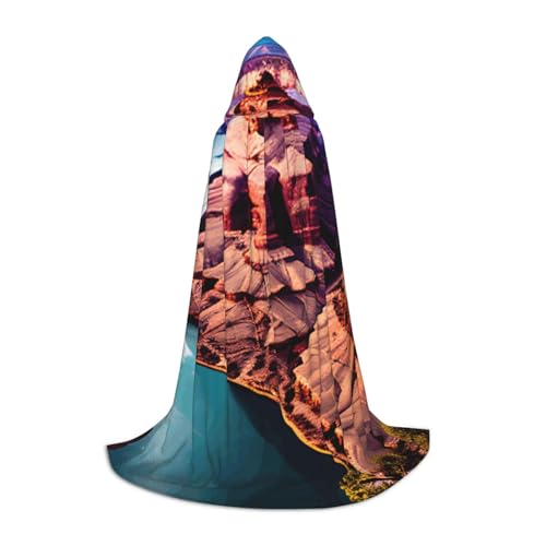 NImongt Beauty Grand Canyon Print Teenager Kinder und Erwachsene Kapuzenumhang Zauberer Gothic Robe Karneval Halloween Cosplay von NImongt