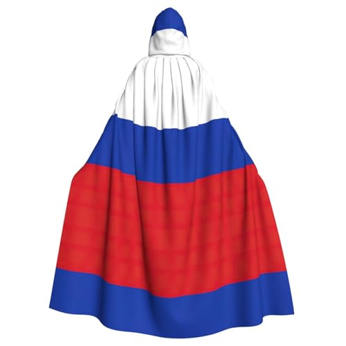 NImongt Bequemer Umhang mit russischer Flagge, Halloween, mit Kapuze, Erwachsene, volle Länge, für mittelalterliche Cosplay-Kostüme von NImongt