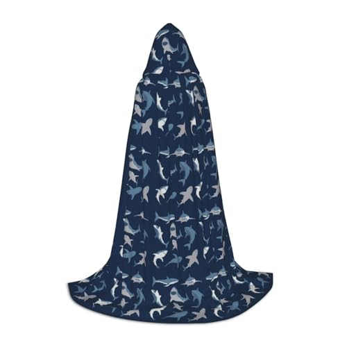 NImongt Blauer Cartoon-Hai-Druck, Teenager, Kinder und Erwachsene, Kapuzenumhang, Zauberer, Gothic, Robe, Karneval, Halloween, Cosplay NImongt Blauer Cartoon-Hai-Druck, Teenager, Kinder und Erwachsene, Kapuzenumhang, Zauberer, Gothic, Robe, Karneval, Halloween, Cosplay von NImongt