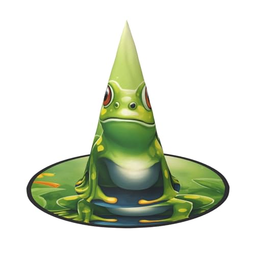 NImongt Cartoon Frosch 1 Druck Unisex Halloween Hexenhut für Teenager Partys Karneval und Cosplay Kostüm Kappe NImongt Cartoon Frosch 1 Druck Unisex Halloween Hexenhut für Teenager Partys Karneval und Cosplay Kostüm Kappe von NImongt