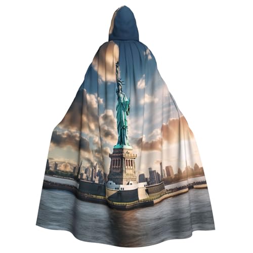 NImongt Freiheitsstatue in Nyc Druck, Halloween, mit Kapuze, bequemer Umhang für Erwachsene, volle Länge, für mittelalterliche Cosplay-Kostüme von NImongt