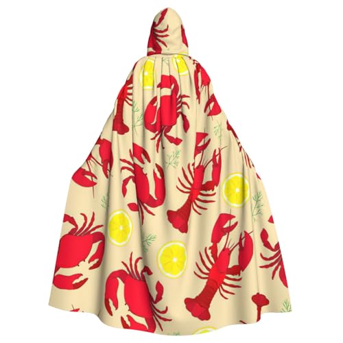 NImongt Halloween-Kapuzenumhang mit Hummer- und Krabbenmuster, bequem, für Erwachsene, volle Länge, für mittelalterliche Cosplay-Kostüme NImongt Halloween-Kapuzenumhang mit Hummer- und Krabbenmuster, bequem, für Erwachsene, volle Länge, für mittelalterliche Cosplay-Kostüme von NImongt