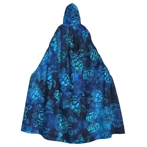 NImongt Halloween-Kapuzenumhang mit Meeresschildkröte, blauer Druck, für Erwachsene, volle Länge, für mittelalterliche Cosplay-Kostüme NImongt Halloween-Kapuzenumhang mit Meeresschildkröte, blauer Druck, für Erwachsene, volle Länge, für mittelalterliche Cosplay-Kostüme von NImongt