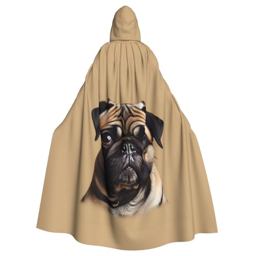 NImongt Halloween-Kapuzenumhang mit Mops-Aufdruck, bequem, für Erwachsene, volle Länge, für mittelalterliche Cosplay-Kostüme NImongt Halloween-Kapuzenumhang mit Mops-Aufdruck, bequem, für Erwachsene, volle Länge, für mittelalterliche Cosplay-Kostüme von NImongt