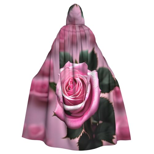 NImongt Halloween-Kapuzenumhang mit rosa und rosafarbenem Druck, bequem, für Erwachsene, volle Länge, für mittelalterliche Cosplay-Kostüme von NImongt