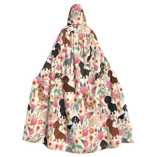 NImongt Halloween-Umhang mit Dackel-Druck, bequem, für Erwachsene, volle Länge, für mittelalterliche Cosplay-Kostüme NImongt Halloween-Umhang mit Dackel-Druck, bequem, für Erwachsene, volle Länge, für mittelalterliche Cosplay-Kostüme von NImongt