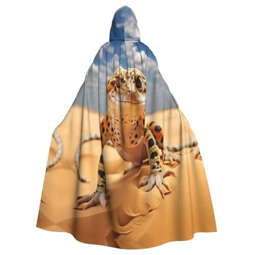 NImongt Halloween-Umhang mit Kapuze und Leoparden-Motiv, bequem, für Erwachsene, für mittelalterliche Cosplay-Kostüme von NImongt