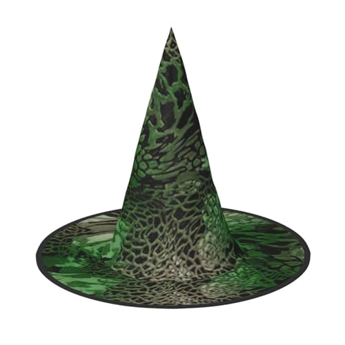 NImongt Hexenhut mit grünem Schlangen-Druck, Unisex, Halloween, für Teenager, Partys, Karneval und Cosplay-Kostüm NImongt Hexenhut mit grünem Schlangen-Druck, Unisex, Halloween, für Teenager, Partys, Karneval und Cosplay-Kostüm von NImongt