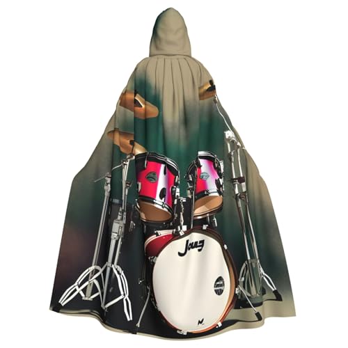 NImongt Jazz-Trommel-Druck, Halloween, mit Kapuze, bequemer Umhang für Erwachsene, volle Länge, für mittelalterliche Cosplay-Kostüme NImongt Jazz-Trommel-Druck, Halloween, mit Kapuze, bequemer Umhang für Erwachsene, volle Länge, für mittelalterliche Cosplay-Kostüme von NImongt