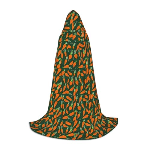 NImongt Kapuzenumhang mit Aufschrift "Happy Carrot Print", für Teenager und Erwachsene, Zauberer, Gothic, Karneval, Halloween, Cosplay von NImongt