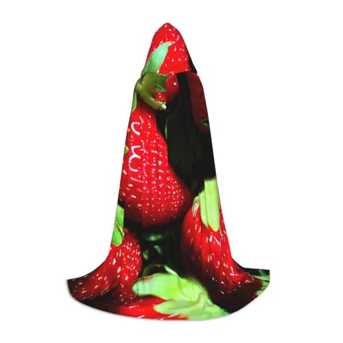 NImongt Kapuzenumhang mit Erdbeermuster, für Teenager, Kinder und Erwachsene, Zauberer, Gothic, Karneval, Halloween, Cosplay NImongt Kapuzenumhang mit Erdbeermuster, für Teenager, Kinder und Erwachsene, Zauberer, Gothic, Karneval, Halloween, Cosplay von NImongt