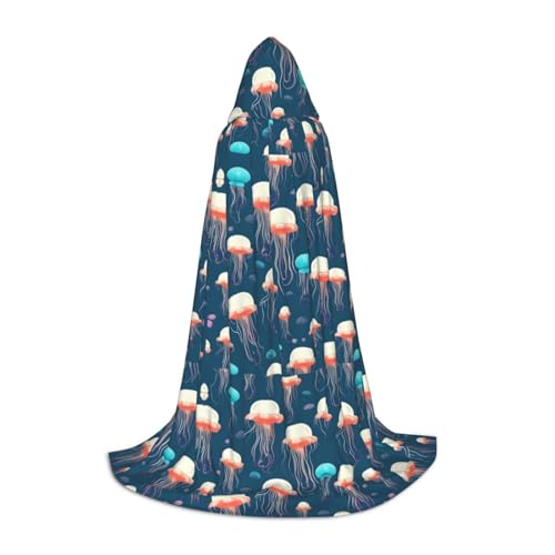 NImongt Kapuzenumhang mit Quallenmuster, für Teenager, Kinder und Erwachsene, Zauberer, Gothic, Karneval, Halloween, Cosplay NImongt Kapuzenumhang mit Quallenmuster, für Teenager, Kinder und Erwachsene, Zauberer, Gothic, Karneval, Halloween, Cosplay von NImongt