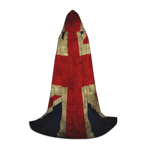 NImongt Kapuzenumhang mit britischer Flagge, Teenager, Kinder und Erwachsene, Zauberer, Gothic, Karneval, Halloween, Cosplay von NImongt