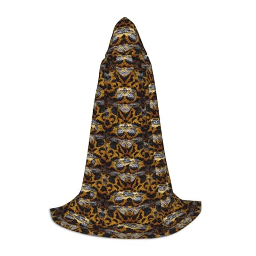 NImongt Kapuzenumhang mit gelbem Schlangen-Druck, für Teenager, Kinder und Erwachsene, Zauberer, Gothic, Karneval, Halloween, Cosplay von NImongt